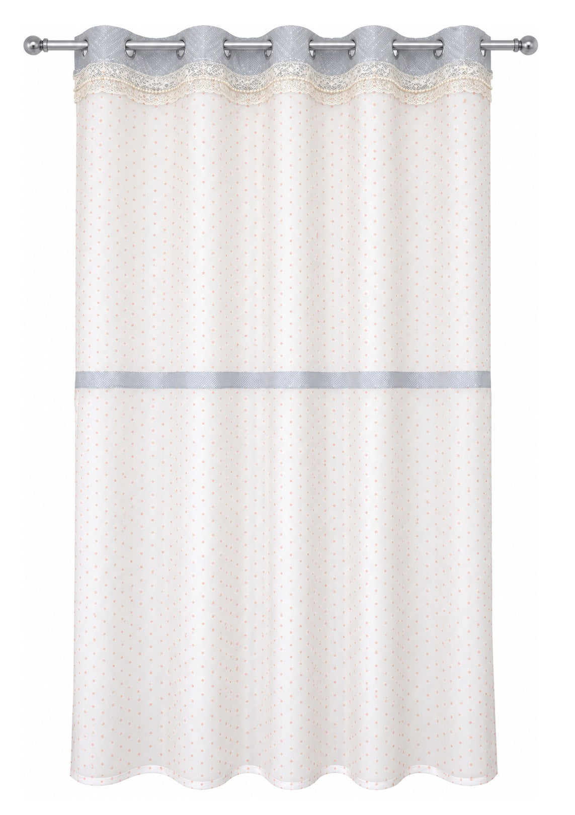 Ösenschal mit Perlenbesatz apricot 140x245cm