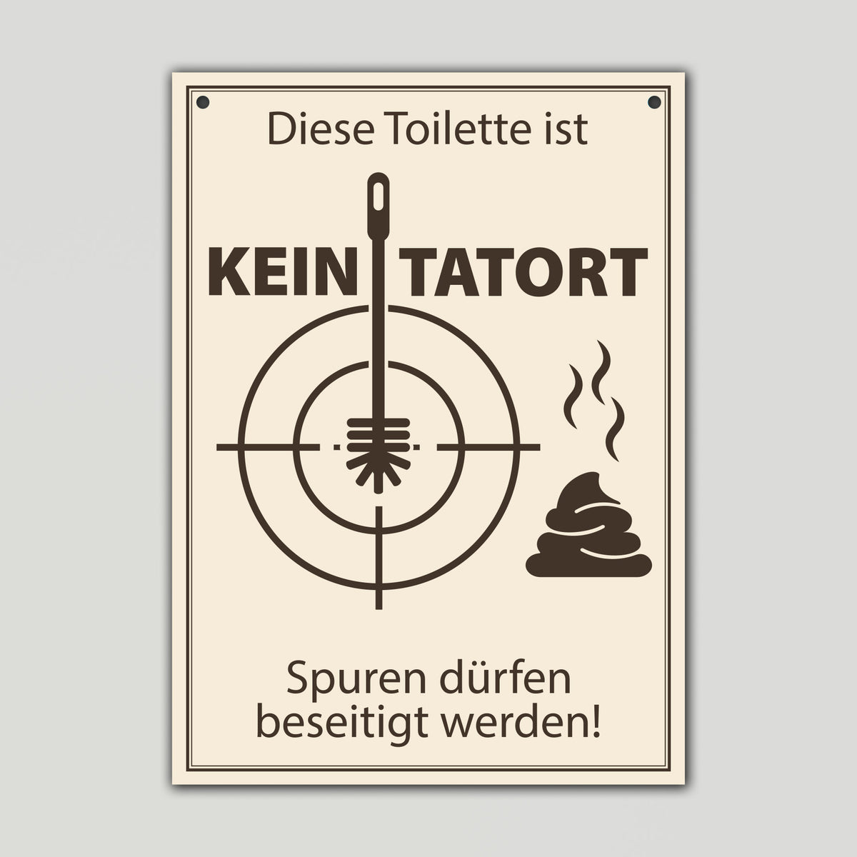 Alu-Schild Deko Wandbild Bad WC "Diese Toilette ist kein Tatort"18x25cm