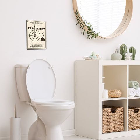 Alu-Schild Deko Wandbild Bad WC Diese Toilette ist kein Tatort18x25c –  Clever-Kauf-24