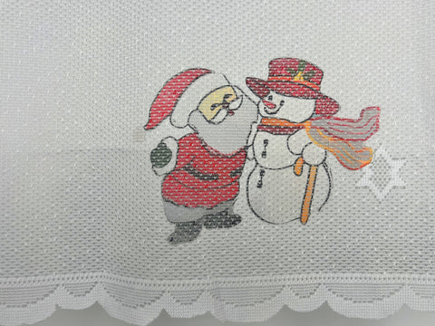 Scheibengardine Weihnachtsmann Schneemann HxB 50x135cm 2374