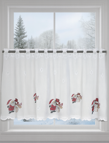 Scheibengardine Weihnachtsmann Schneemann HxB 50x135cm 2374