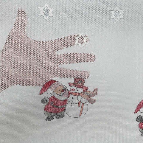 Scheibengardine Weihnachtsmann Schneemann HxB 50x135cm 2374