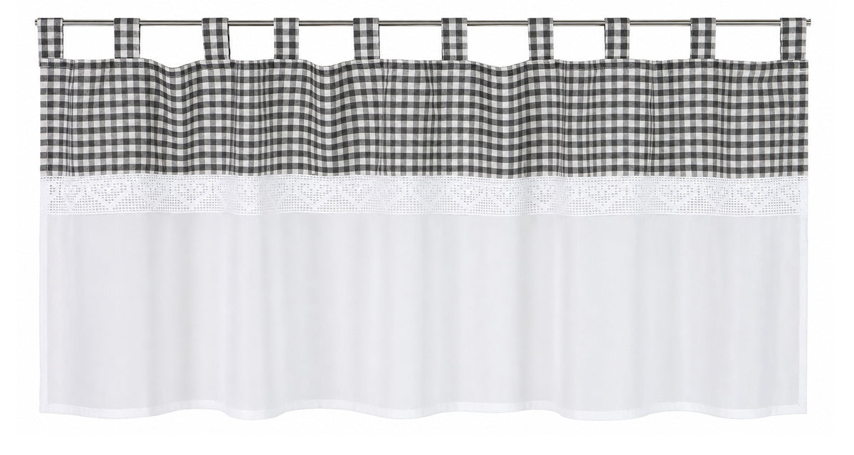 Design Scheibengardine anthrazit grau HxB 45x135cm