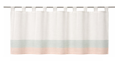 Design Scheibengardine weiß rose mint HxB 50x140cm 4022
