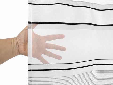 Scheibengardine "Buzz" weiß/grau HxB 45x140cm