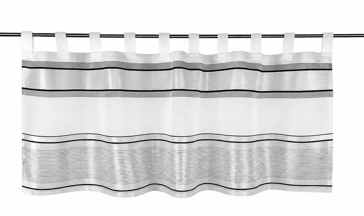 Scheibengardine "Buzz" weiß/grau HxB 45x140cm