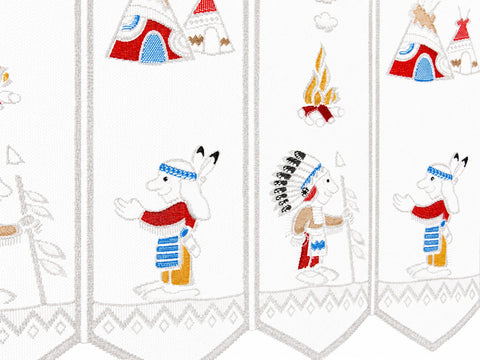 Scheibengardine Indianer Höhe 50cm versch. Breiten