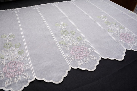 Scheibengardine Stick Rose creme nach Maß