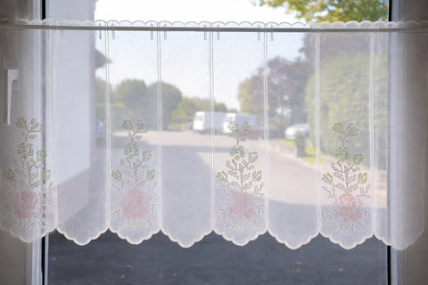 Scheibengardine Stick Rose creme nach Maß