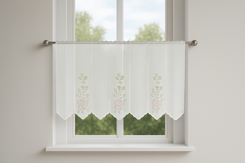 Scheibengardine Stick Rose creme nach Maß