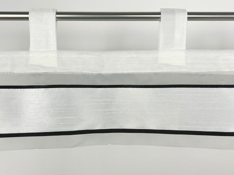 Scheibengardine "Buzz" weiß/grau HxB 45x140cm
