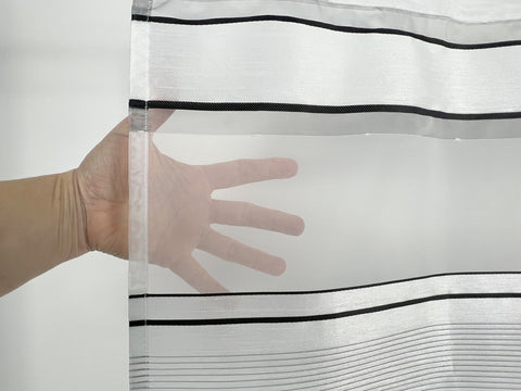 Scheibengardine "Buzz" weiß/grau HxB 45x140cm