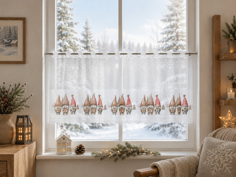 Scheibengardine Wichtel Weihnachten HxB 50x140cm 2373
