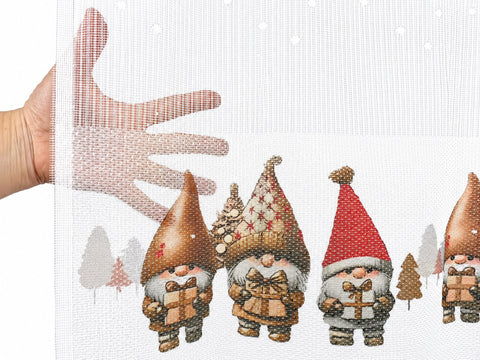 Scheibengardine Wichtel Weihnachten HxB 50x140cm 2373