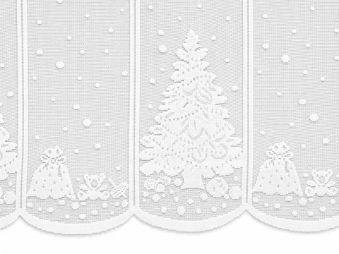 Scheibengardine Tannenbaum Geschenk weiß HxB 50x140cm