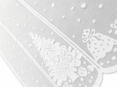 Scheibengardine Tannenbaum Geschenk weiß HxB 50x140cm