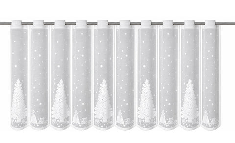 Scheibengardine Tannenbaum Geschenk weiß HxB 50x140cm