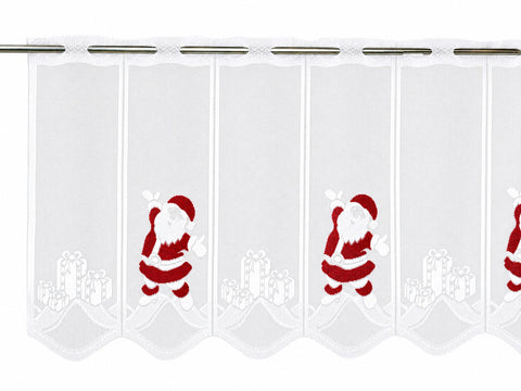 Scheibengardine Weihnachtsmann Geschenk HxB 50x140cm