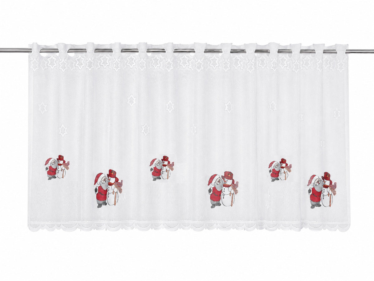 Scheibengardine Weihnachtsmann Schneemann HxB 50x135cm 2374