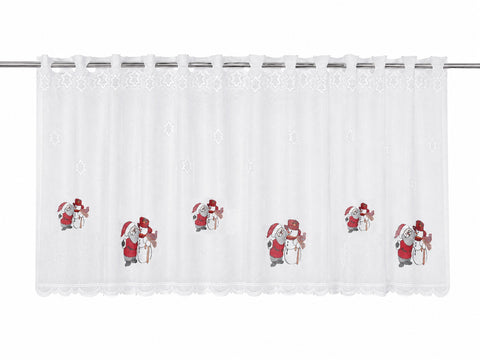 Scheibengardine Weihnachtsmann Schneemann HxB 50x135cm 2374