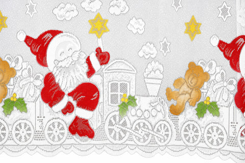 Scheibengardine Weihnachtsmann Zug HxB 50x140cm