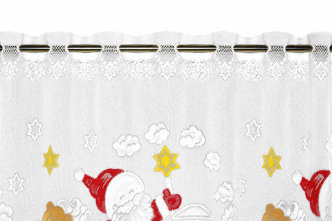 Scheibengardine Weihnachtsmann Zug HxB 50x140cm