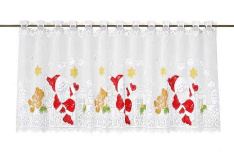 Scheibengardine Weihnachtsmann Zug HxB 50x140cm