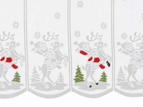 nach Maß Scheibengardine Weihnachten Weihnachtsmann Rentier Höhe 50cm