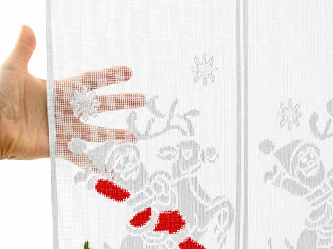 nach Maß Scheibengardine Weihnachten Weihnachtsmann Rentier Höhe 50cm