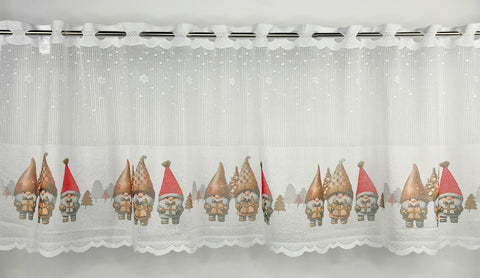 Scheibengardine Wichtel Weihnachten HxB 50x140cm 2373
