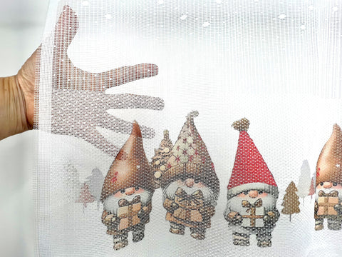 Scheibengardine Wichtel Weihnachten HxB 50x140cm 2373