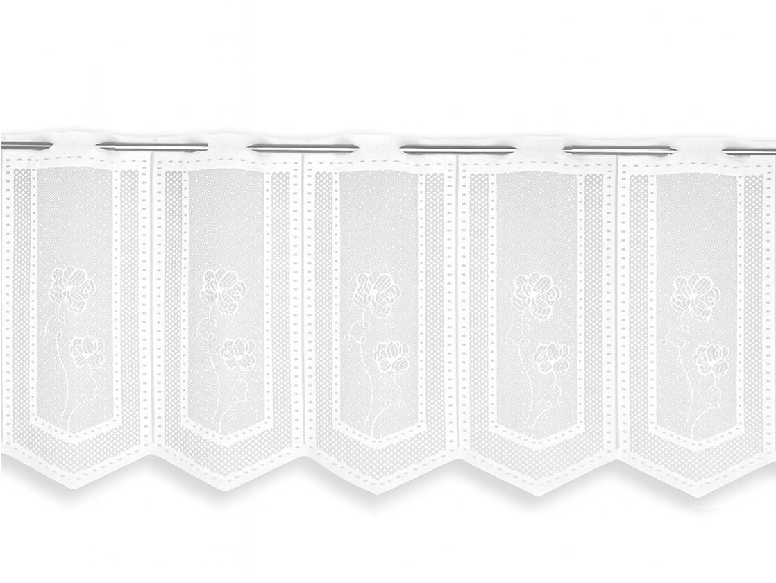 Scheibengardine Jacquard weiß Blume nach Maß
