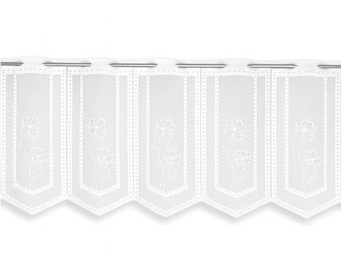 Scheibengardine Jacquard weiß Blume nach Maß