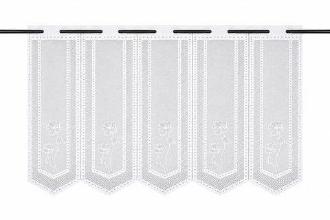 Scheibengardine Jacquard weiß Blume nach Maß