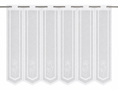 Scheibengardine Jacquard weiß Blume nach Maß