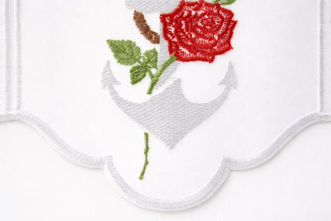 nach Maß Scheibengardine Anker Rose Höhe 45cm