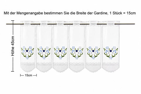Scheibengardine Blumenkorb nach Maß