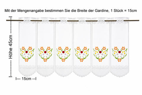 Scheibengardine Blumenkorb nach Maß
