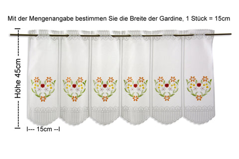 Scheibengardine Blumenkorb nach Maß