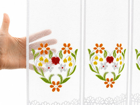 Scheibengardine Blumenkorb nach Maß