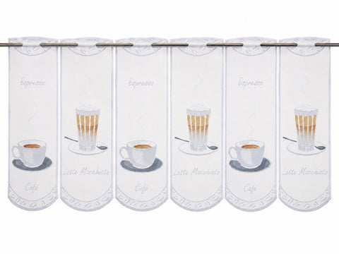 Scheibengardine Kaffee Bohne Höhe 45/60 nach Maß