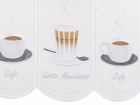 Scheibengardine Kaffee Bohne Höhe 45/60 nach Maß