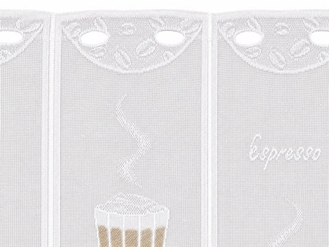 Scheibengardine Kaffee Bohne Höhe 45/60 nach Maß
