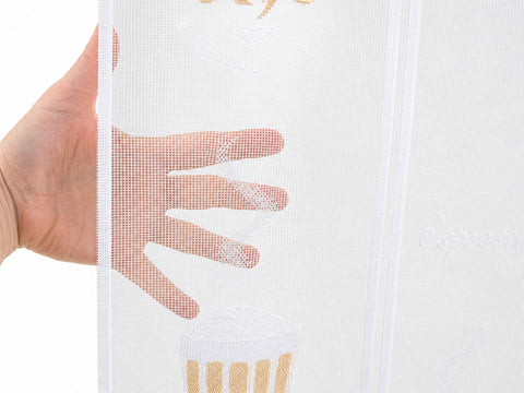Scheibengardine Kaffee Bohne Höhe 45/60 nach Maß