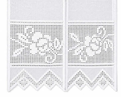 Nach Maß Scheibengardine Jacquard Bistrogardine Landhaus Rose in 3 versch. Höhen