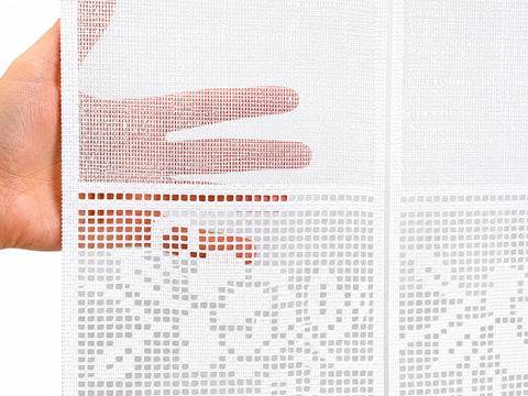 Nach Maß Scheibengardine Jacquard Bistrogardine Landhaus Rose in 3 versch. Höhen