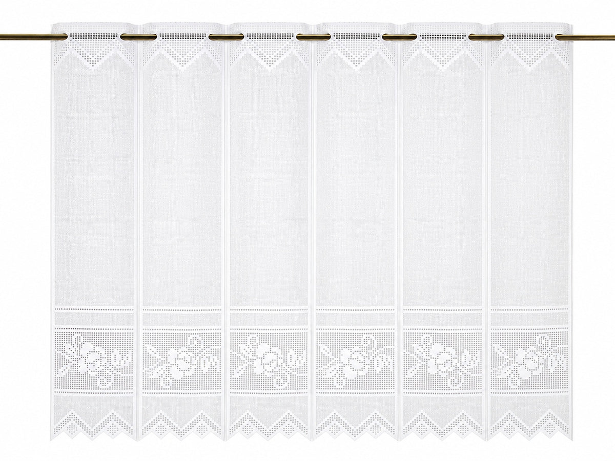 Nach Maß Scheibengardine Jacquard Bistrogardine Landhaus Rose in 3 versch. Höhen