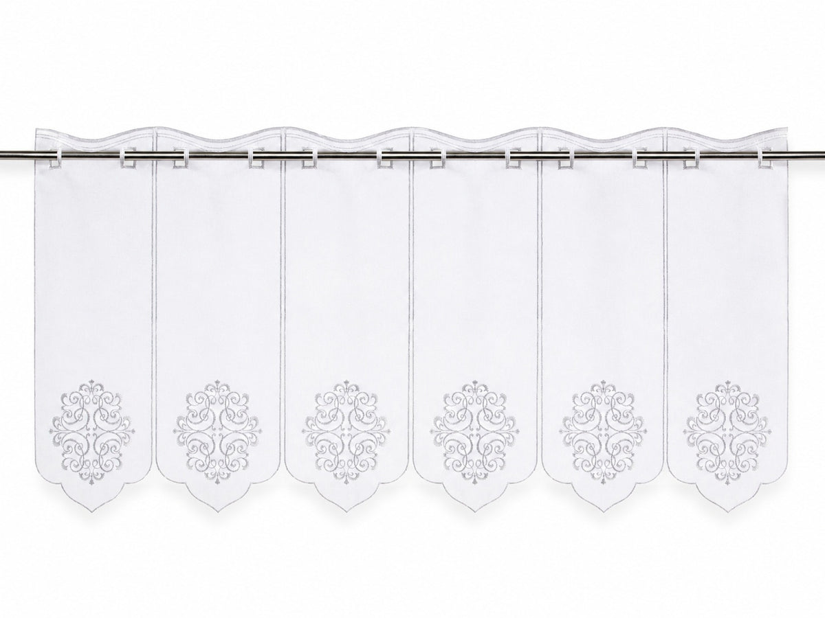 nach Maß Scheibengardine weiß Ornament Bistrogardine Höhe 45cm