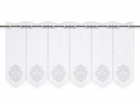nach Maß Scheibengardine weiß Ornament Bistrogardine Höhe 45cm
