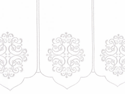 nach Maß Scheibengardine weiß Ornament Bistrogardine Höhe 45cm